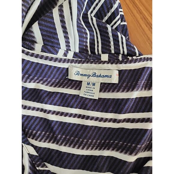 TOMMY BAHAMA ANOCHE Asymmetric Hem Stripe Jersey Knit Maxi Dress Stripe Medium - Picture 5 of 7